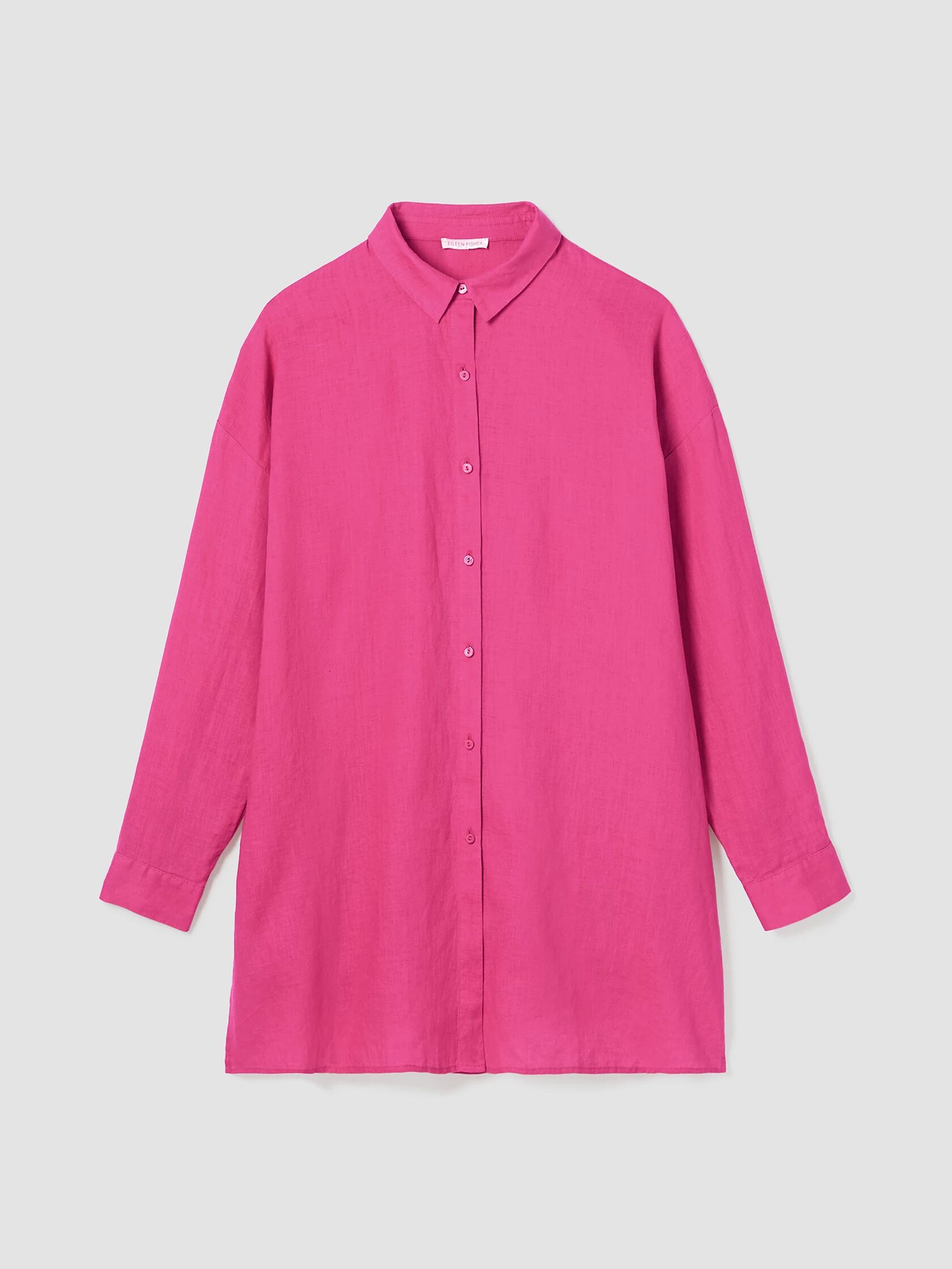 Organic Handkerchief Linen Classic Collar Long Shirt