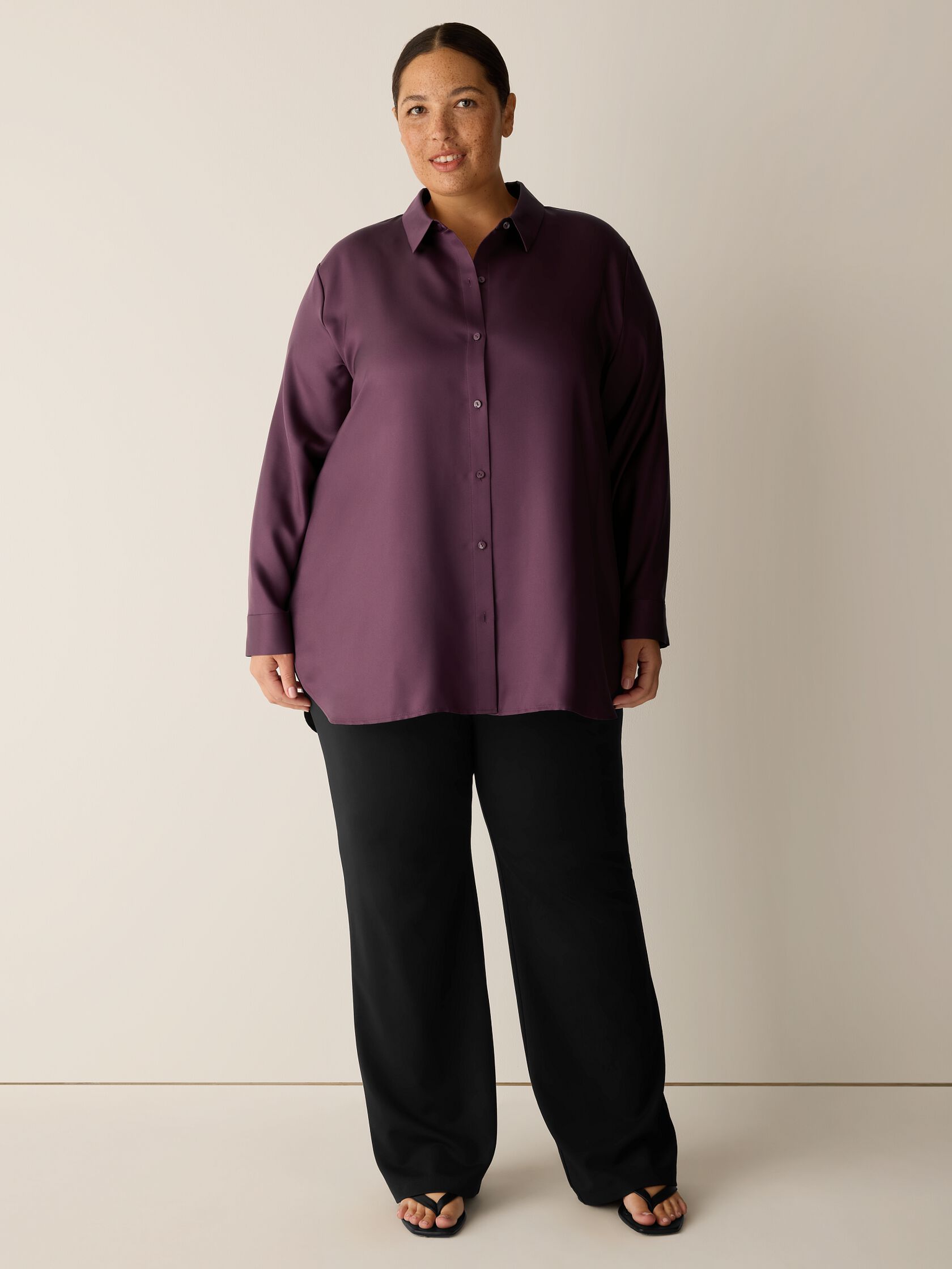 Silk Twill Classic Collar Shirt