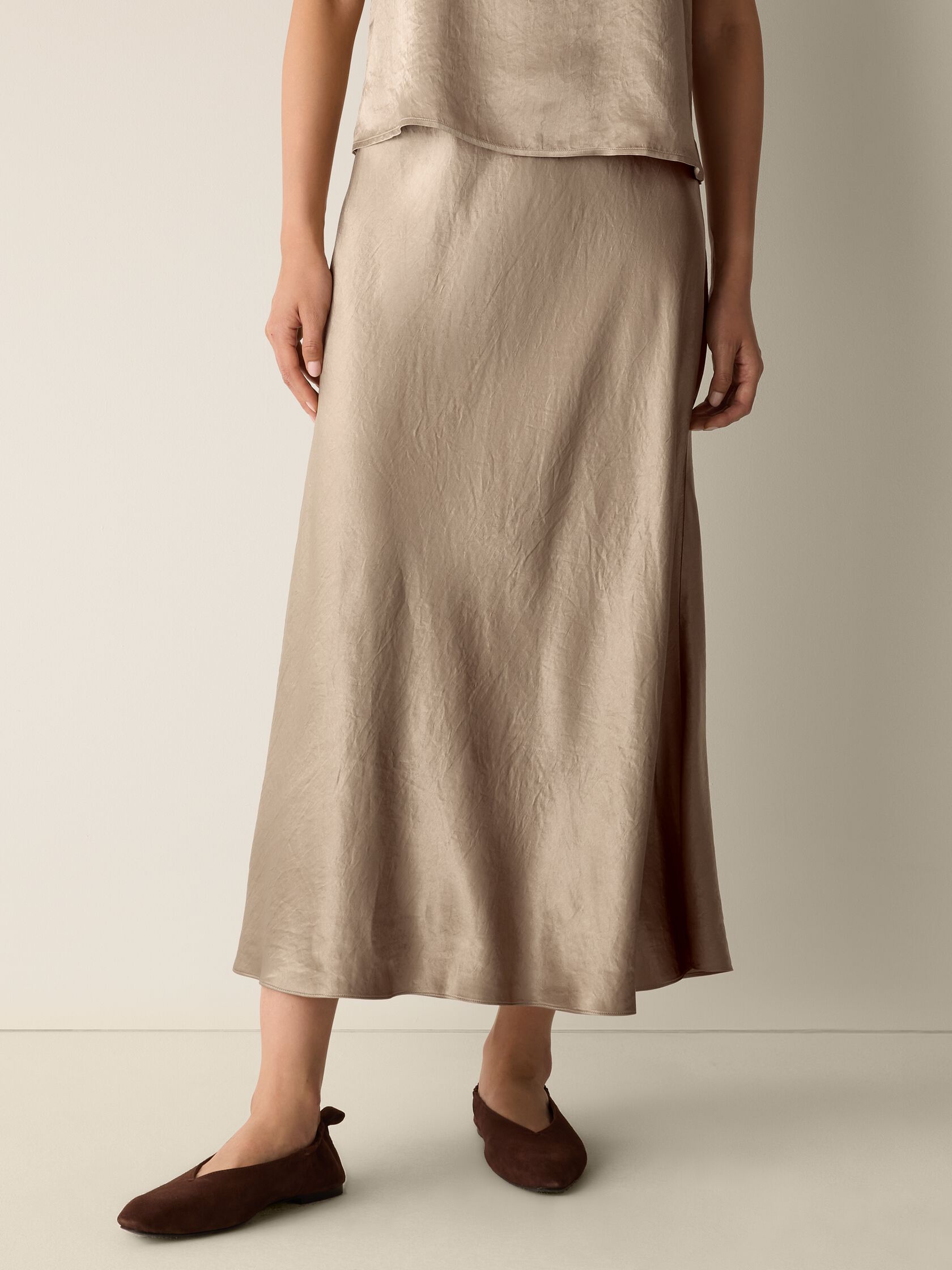 Textured Satin Slip Skirt