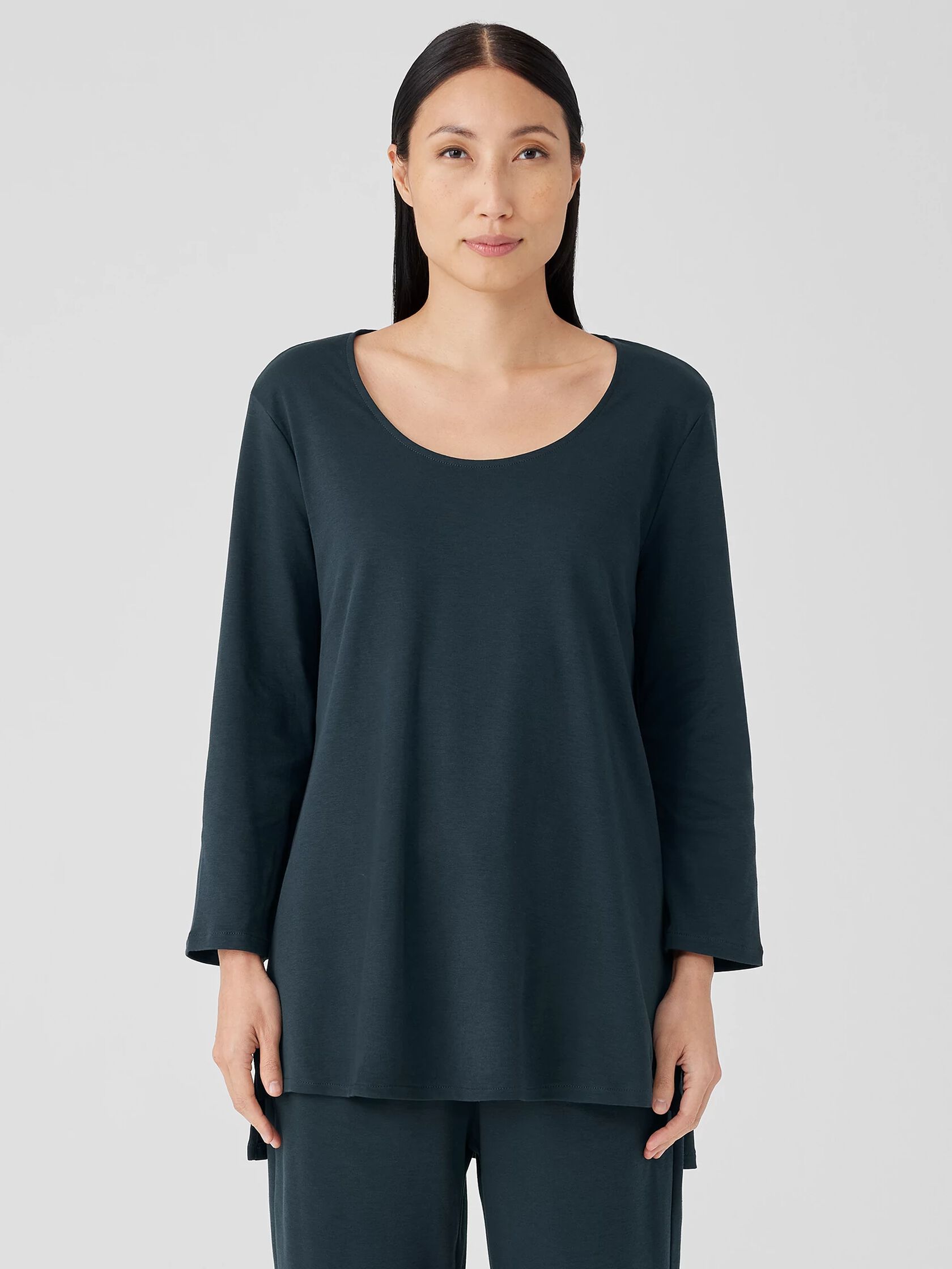 Organic Cotton Interlock U-Neck Sleep Top