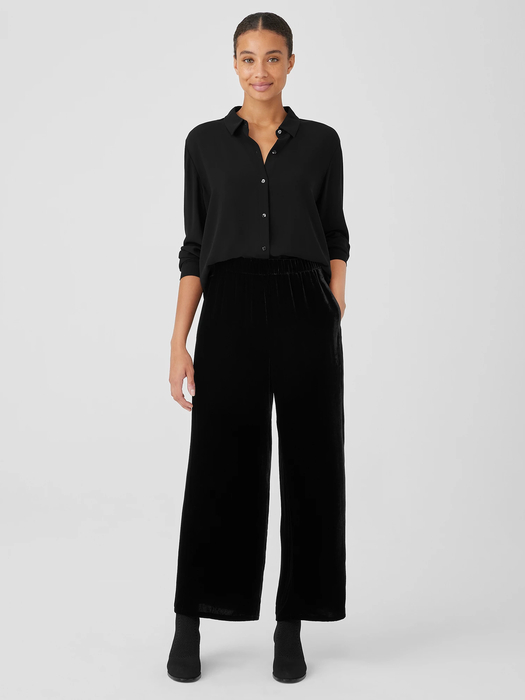 Velvet Wide-Leg Pant