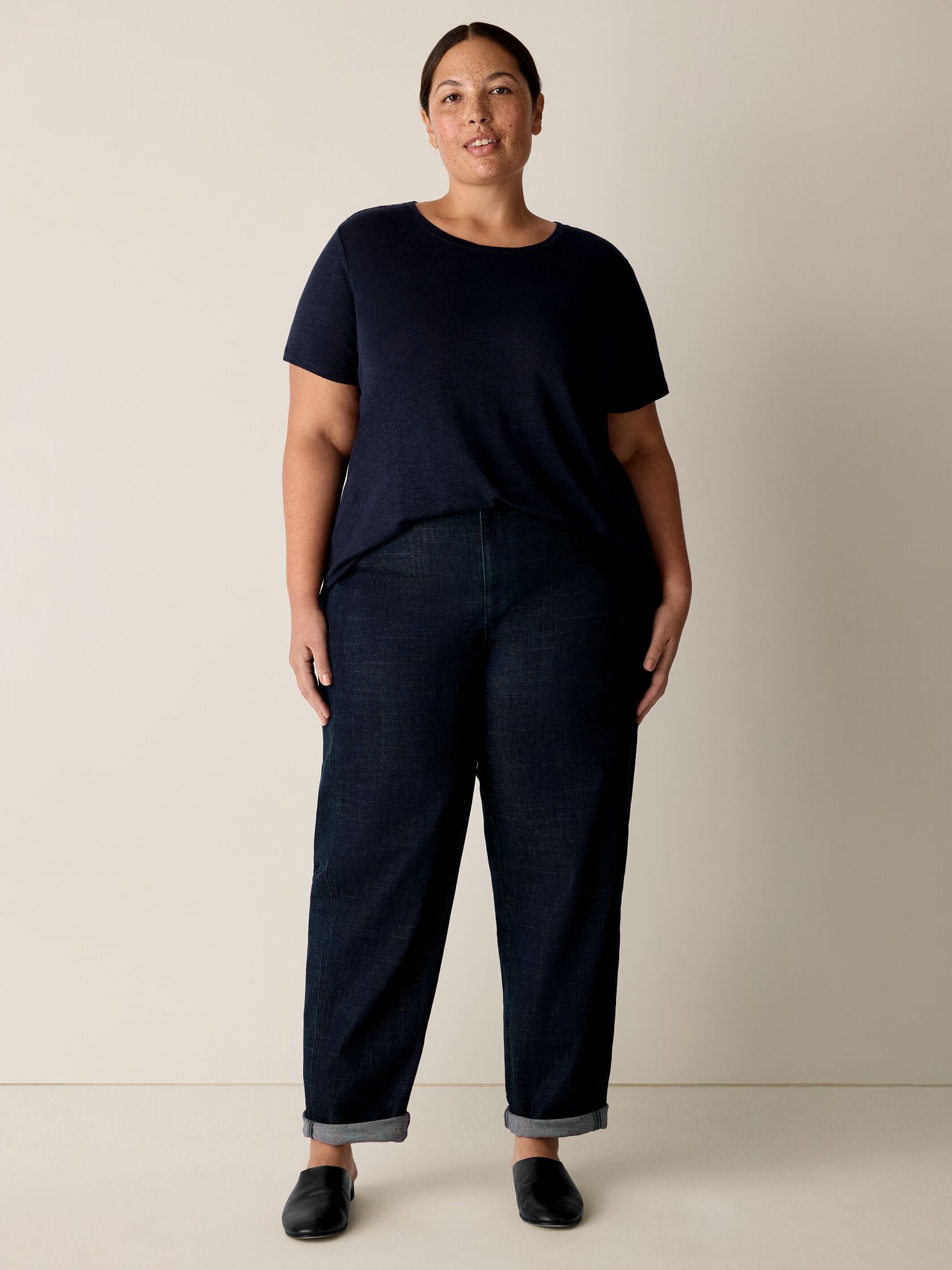 Organic Linen Jersey Crew Neck Tee