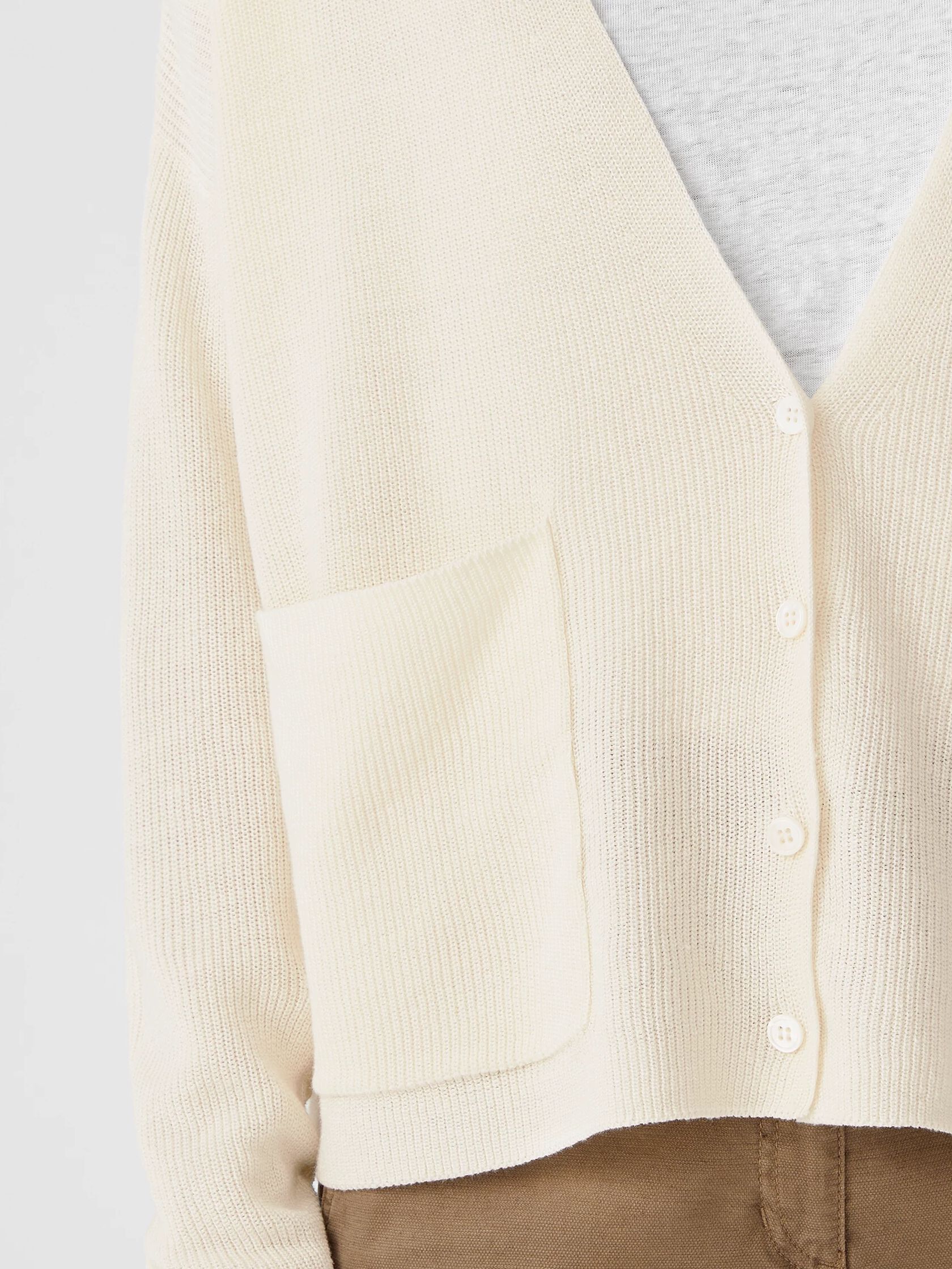 Organic Cotton Linen V-Neck Cardigan