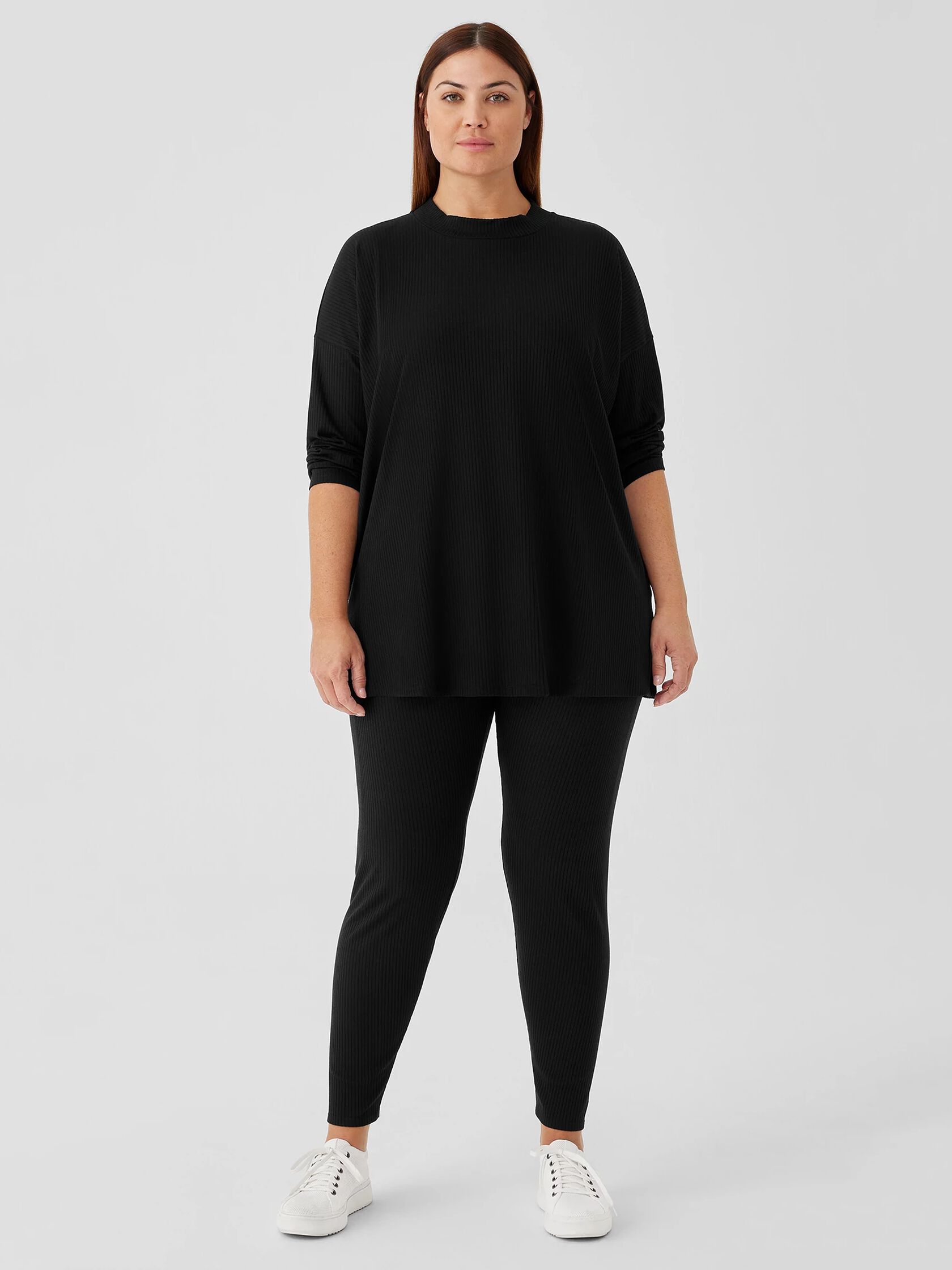 Cozy Stretch Rib Crew Neck Top