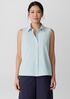 Washed Organic Cotton Poplin Sleeveless Shirt
