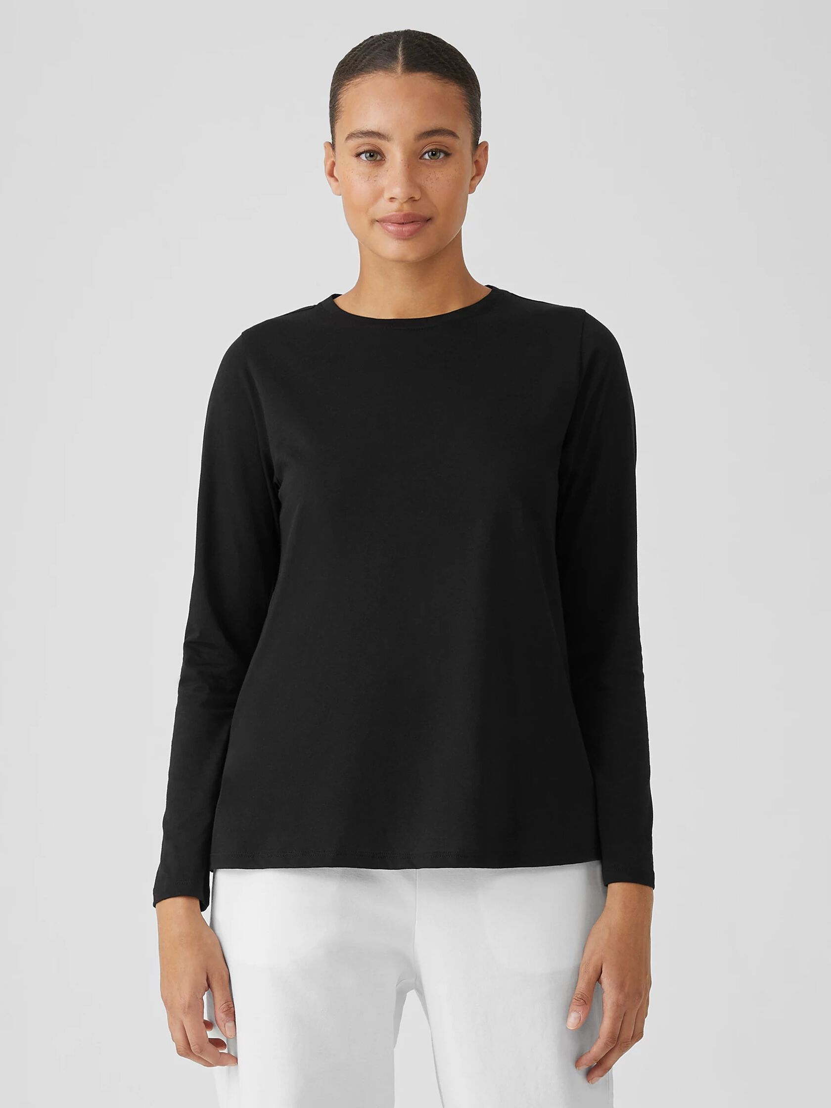 Organic Pima Cotton Jersey Round Neck Top