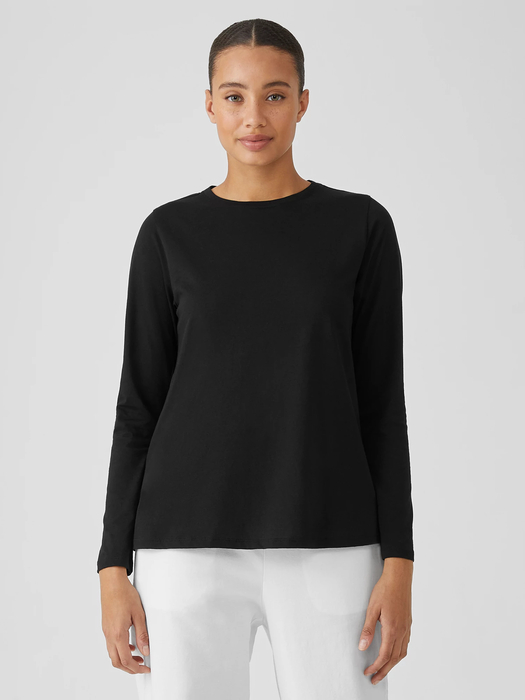 Organic Pima Cotton Jersey Round Neck Top