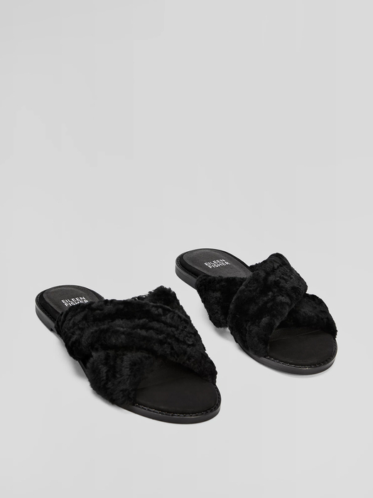 Cross Shearling Slipper