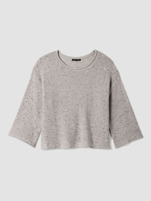 Merino Sequin Jewel Neck Top