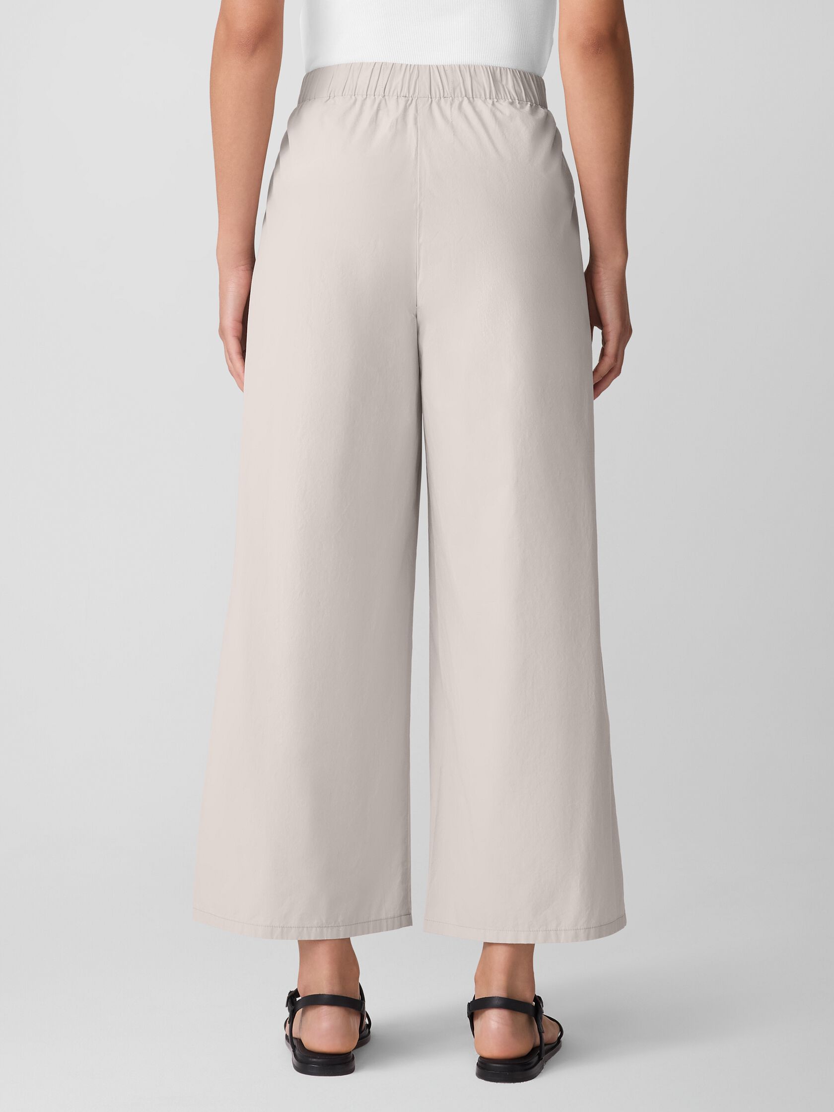 Washed Organic Cotton Poplin Wide-Leg Pant