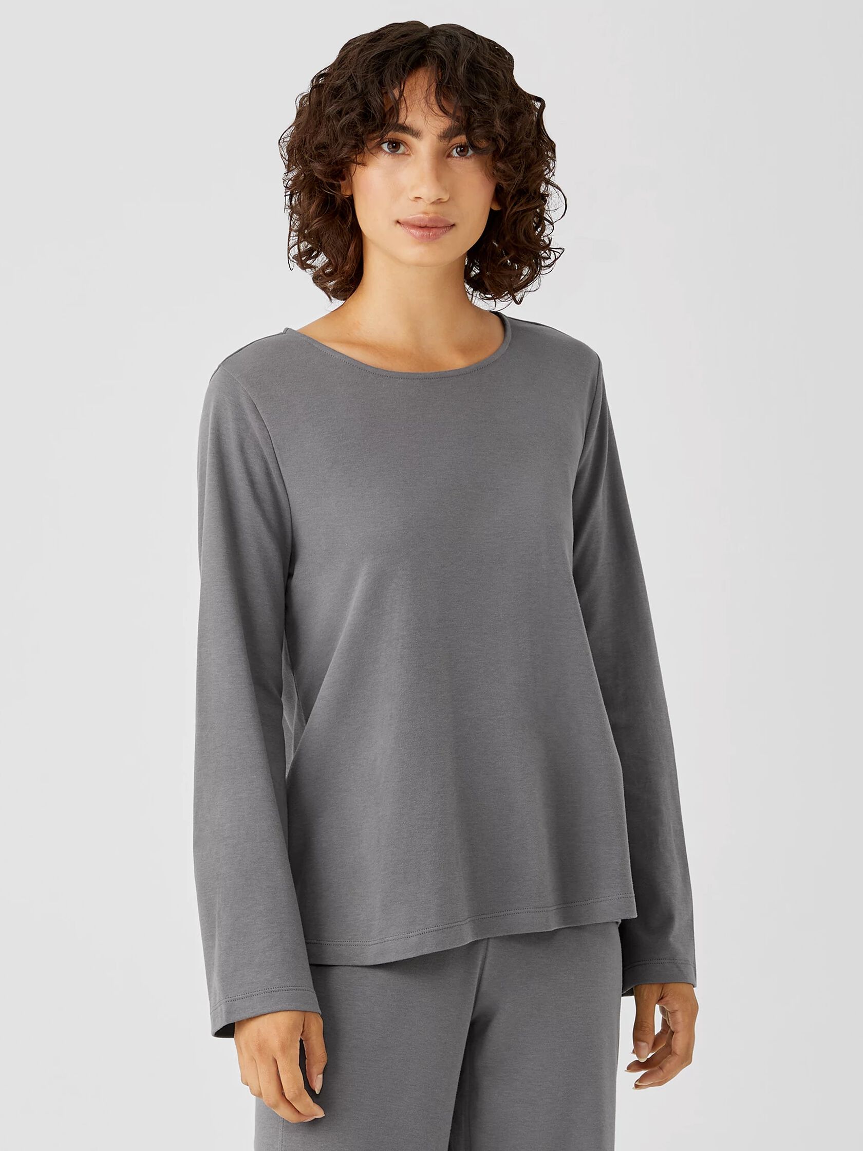 Cozy Organic Cotton Interlock Jewel Neck Top