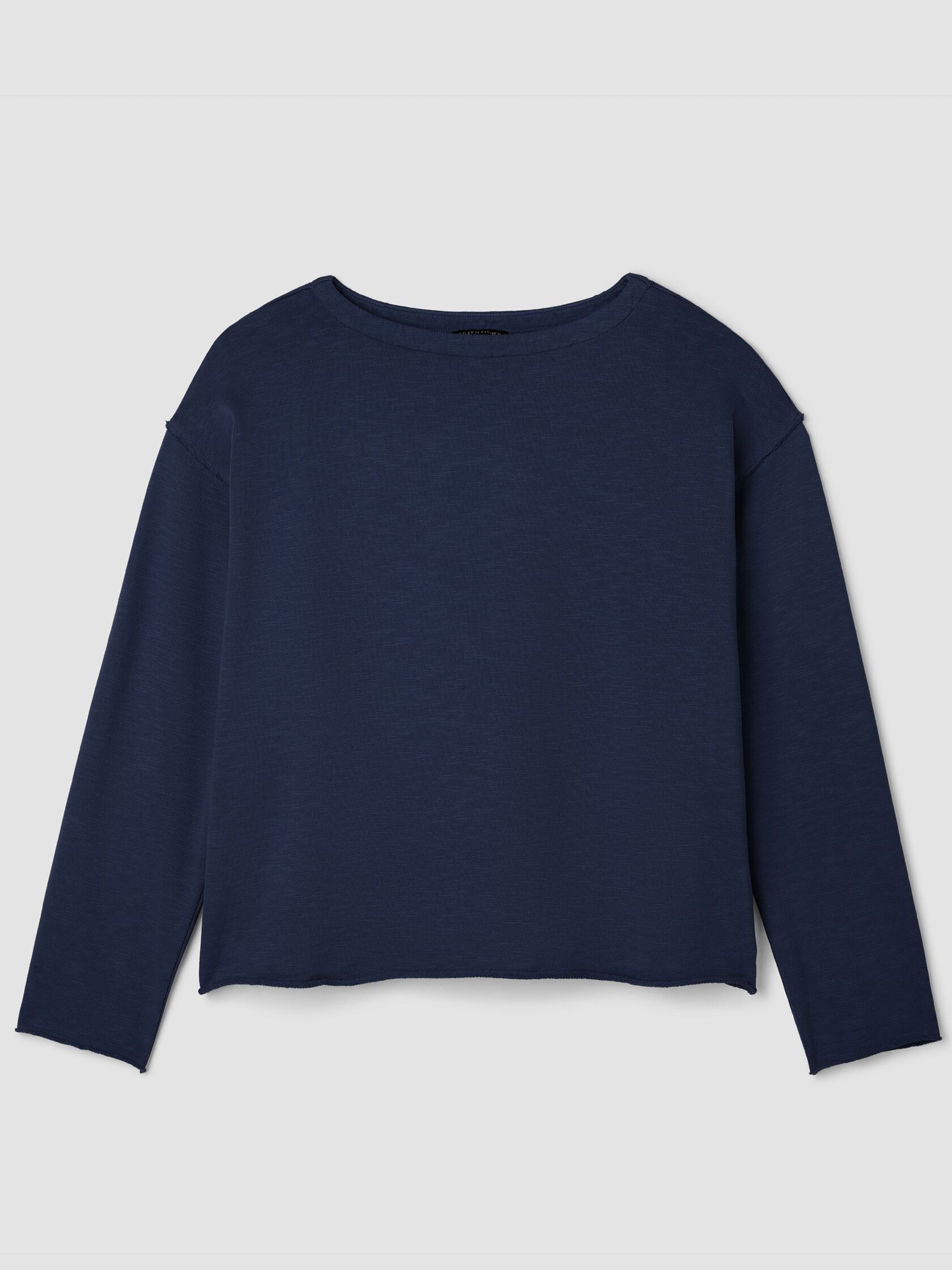 Garment-Dyed Organic Cotton Terry Bateau Neck Box-Top