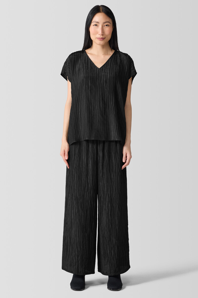 Textured Silk Jacquard Wide-Leg Pant Textured Silk Jacquard Wide-Leg Pant