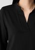 Stretch Jersey Knit Band Collar Top