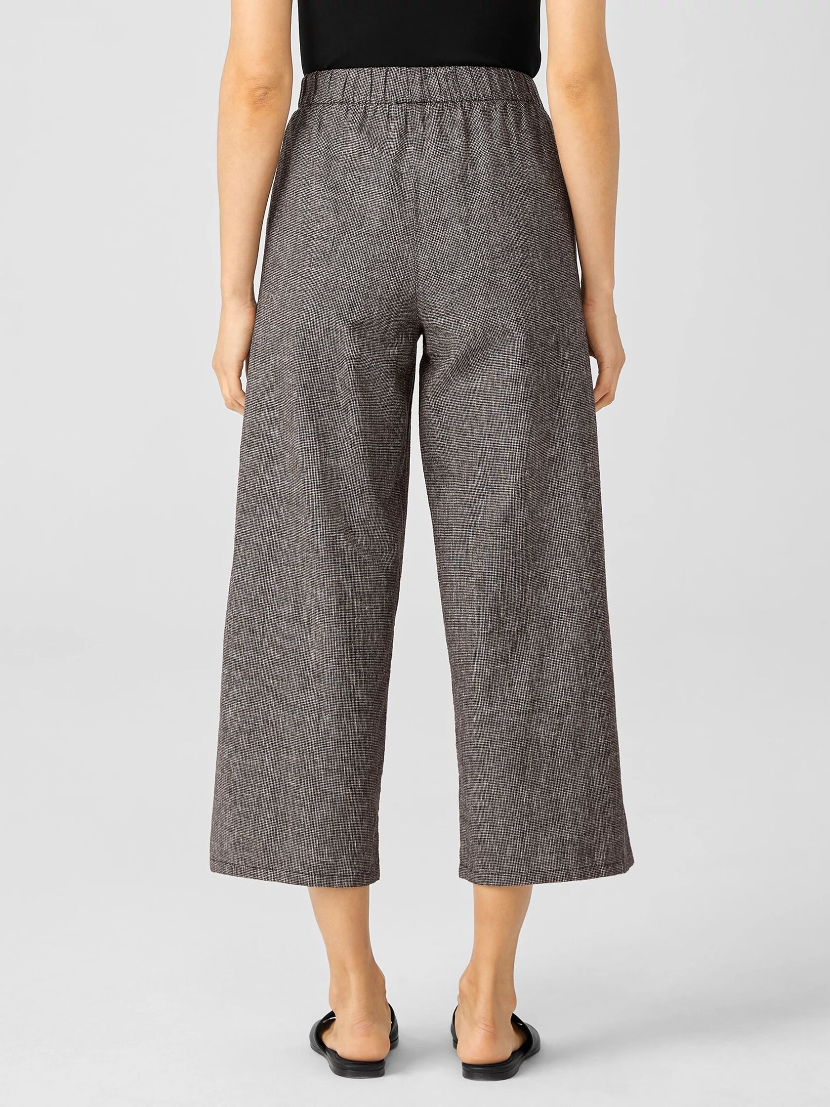 Hemp Organic Cotton Grid Wide-Leg Pant