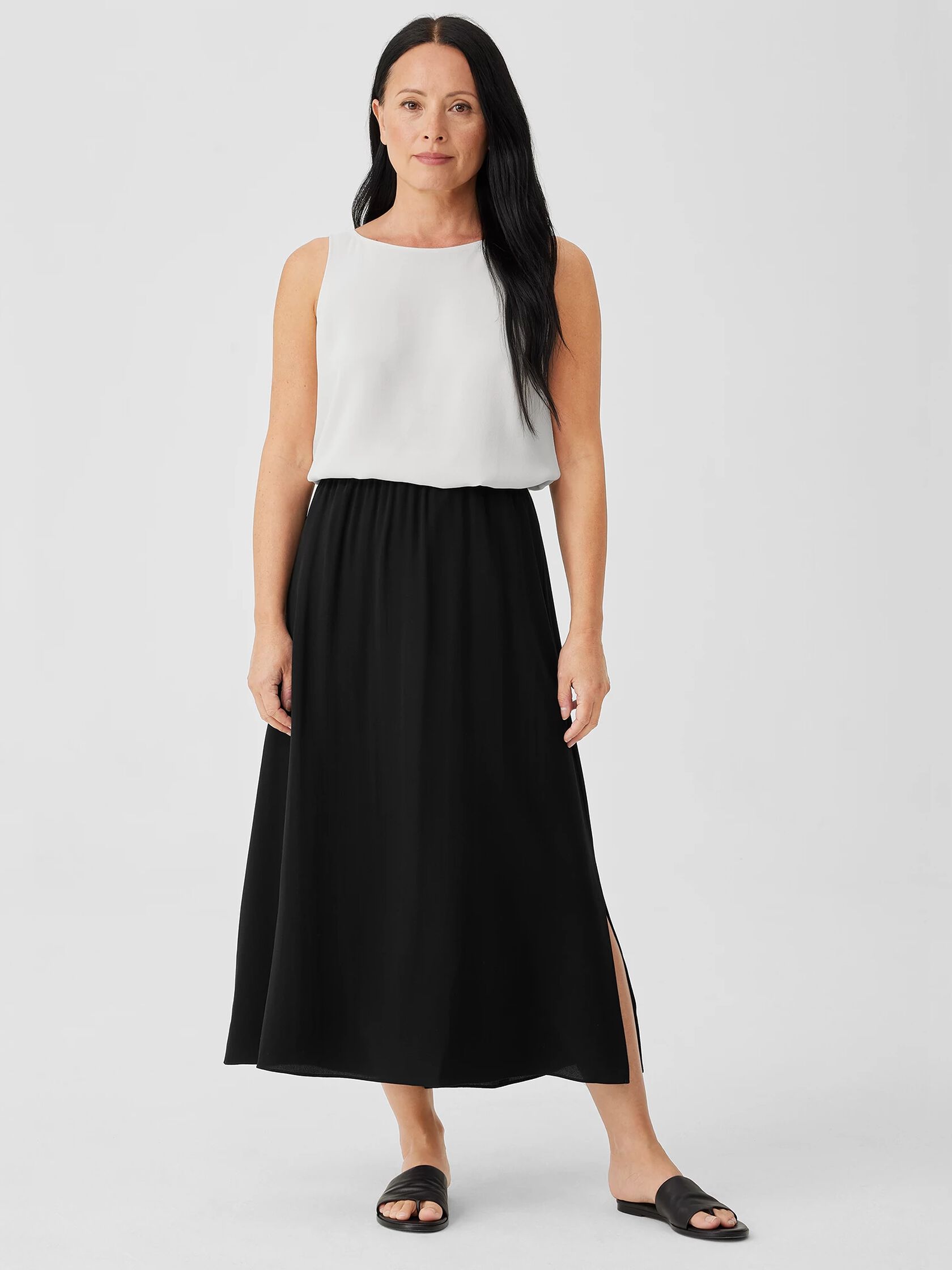 Silk Georgette Flared Skirt