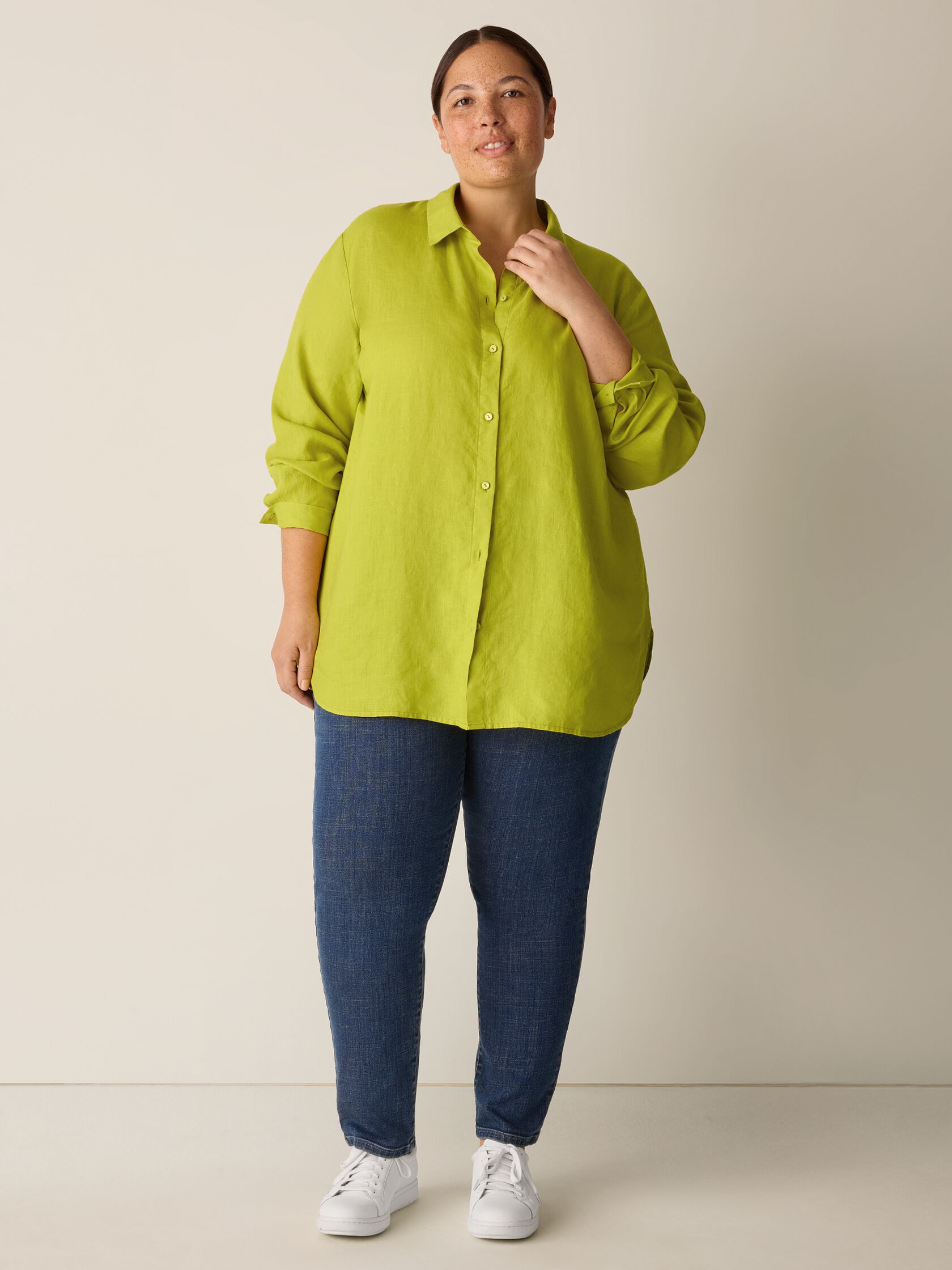 Organic Handkerchief Linen Classic Collar Shirt