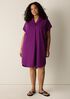 Stretch Organic Cotton Poplin Notch Collar Dress