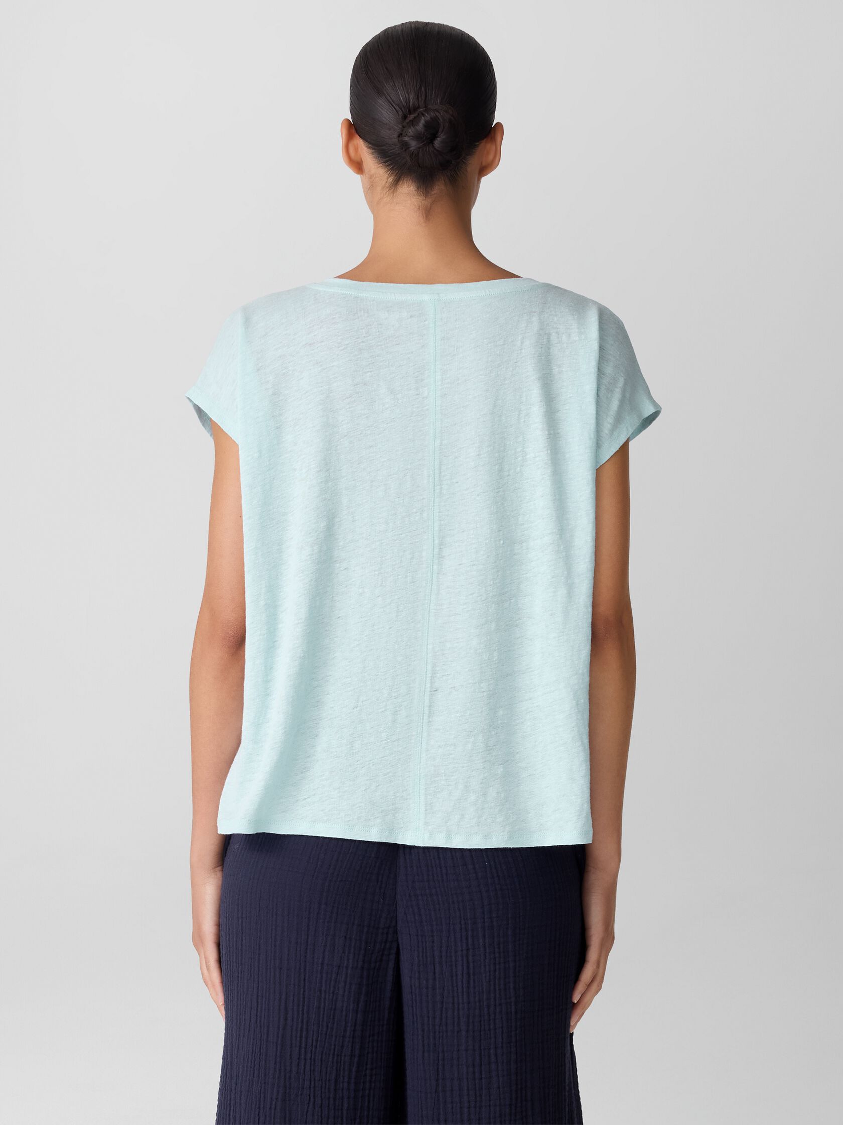 Organic Linen Jersey V-Neck Tee