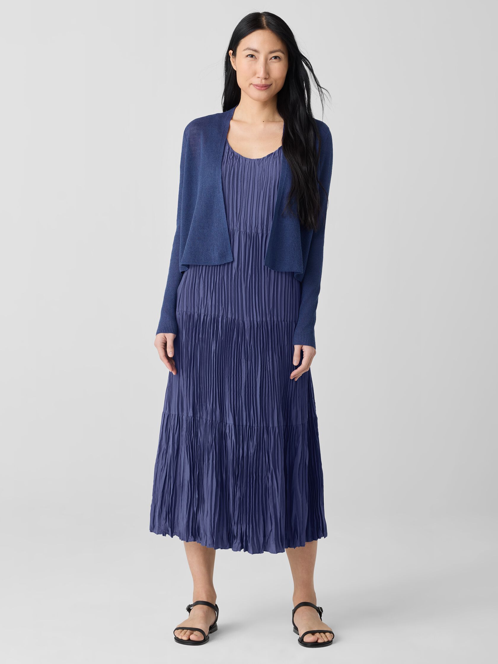 Organic Linen Cotton Cropped Cardigan