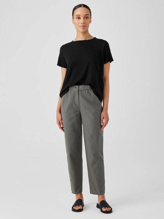 Cotton Hemp Stretch Lantern Pant