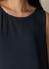 Silk Georgette Crepe Ballet Neck Long Tank