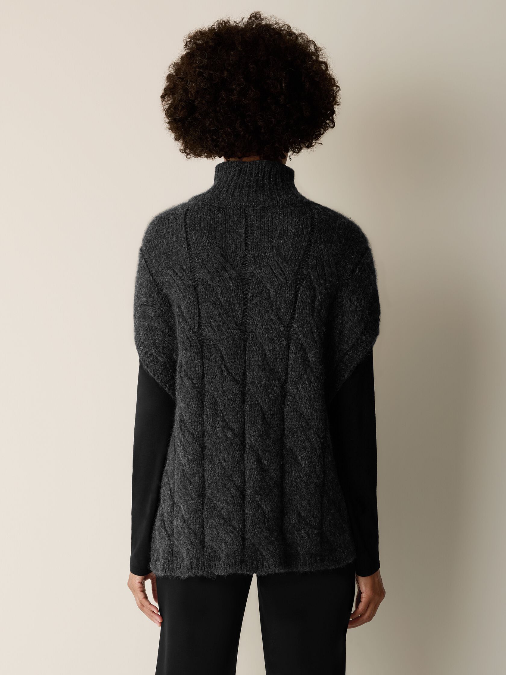 Alpaca Blend Turtleneck Poncho