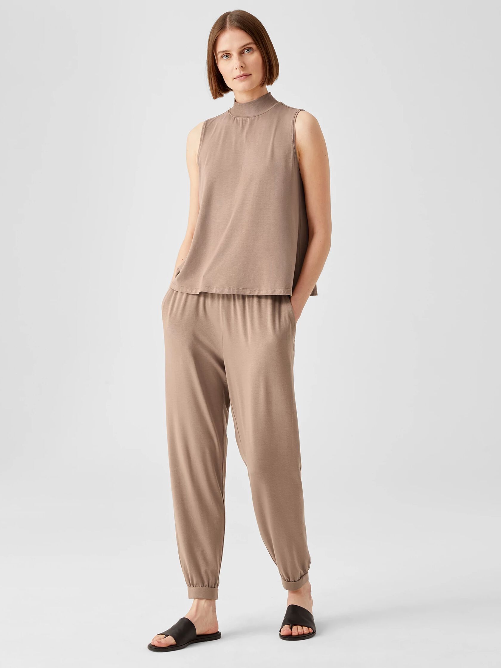 Fine Jersey Mock Neck Tank