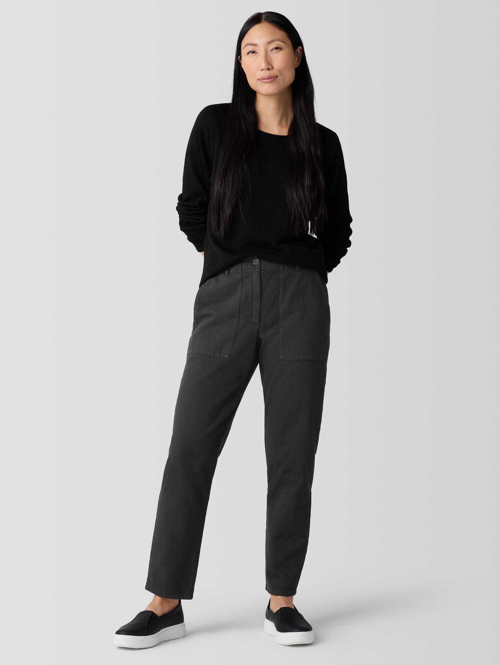 Garment-Dyed Utility Cotton Tapered Pant