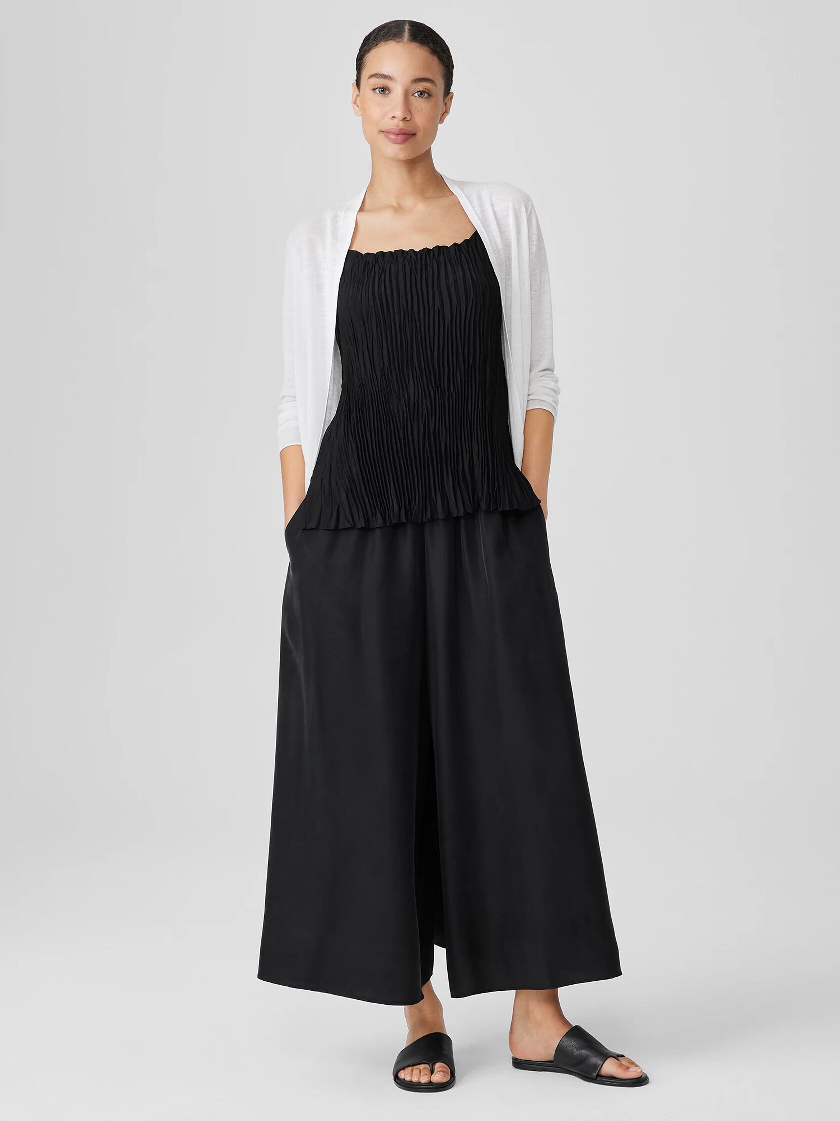 Washed Silk Skirt Pant