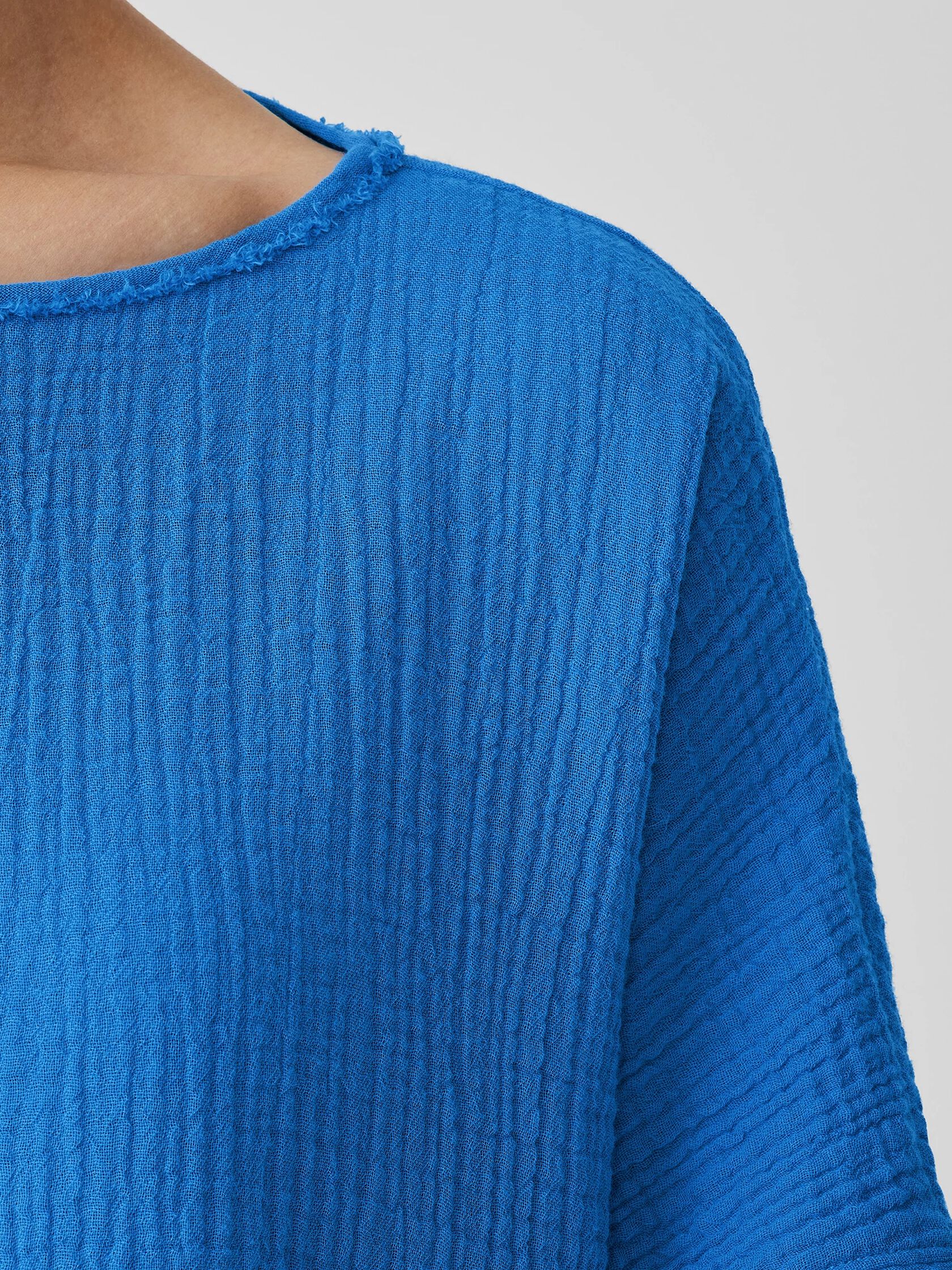 Organic Cotton Lofty Gauze Bateau Neck Top | EILEEN FISHER