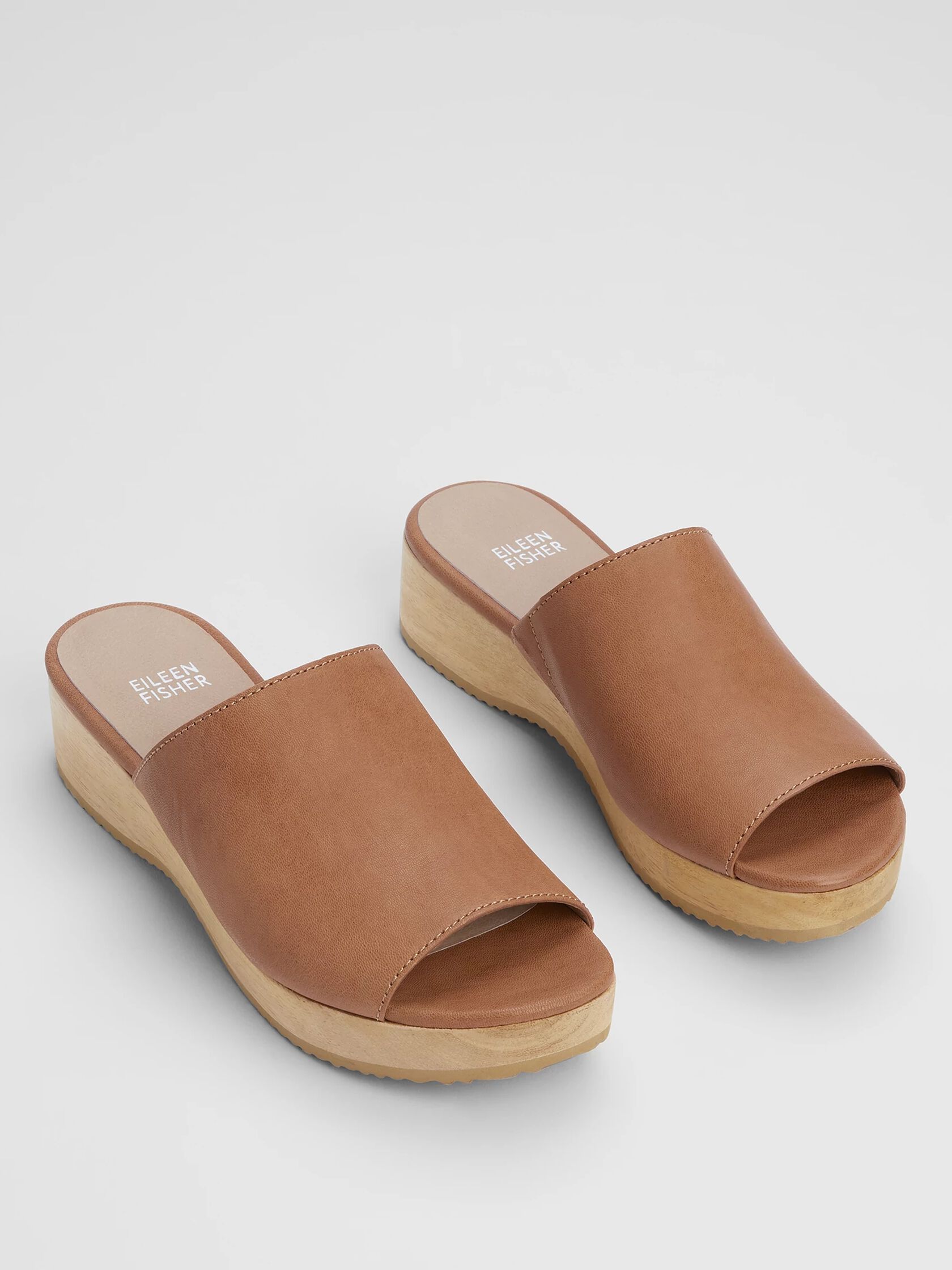 Novel Tumbled Leather Wedge Sandal