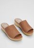 Novel Tumbled Leather Wedge Sandal