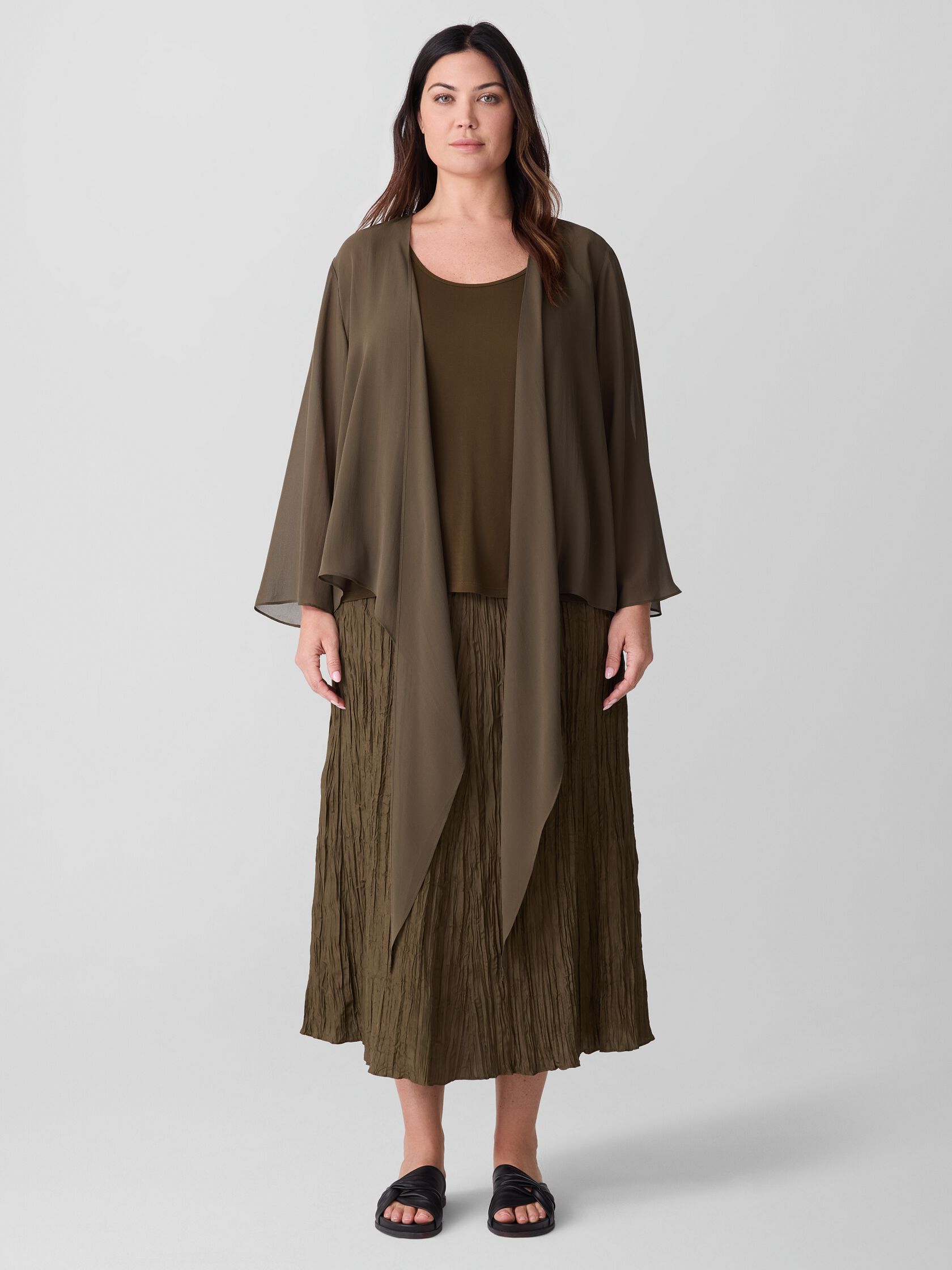 Stretch Silk Jersey Scoop Neck Tank
