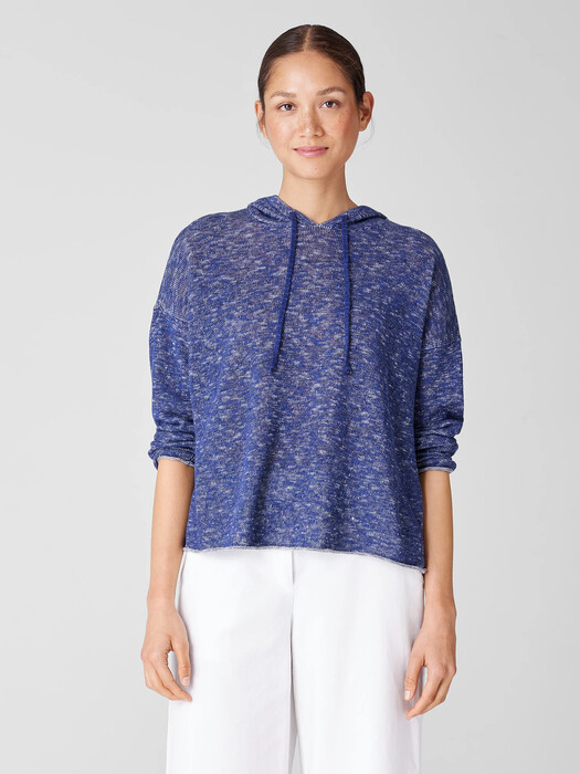 Organic Cotton Linen Slub Hooded Top