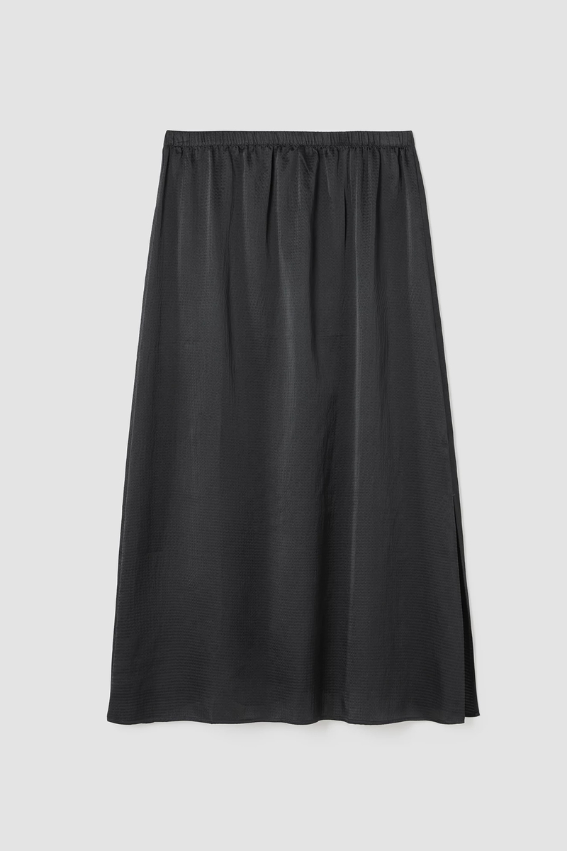 Hammered Silk Cotton A-Line Skirt