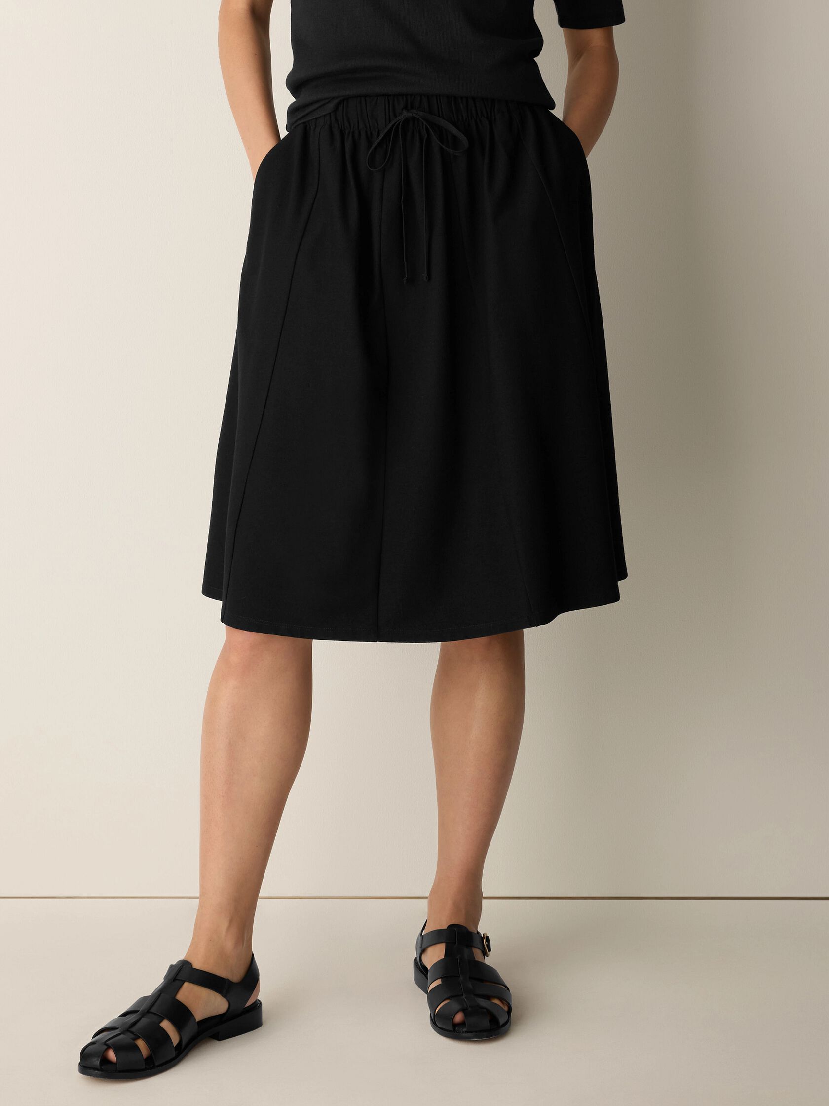 Resewn Washable Stretch Crepe A-Line Skirt
