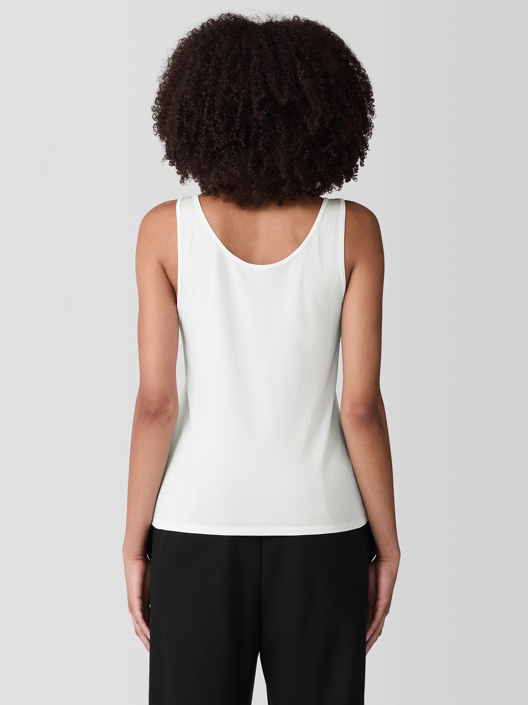 Stretch Silk Jersey Scoop Neck Tank