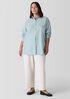 Washed Organic Cotton Poplin Classic Collar Long Shirt
