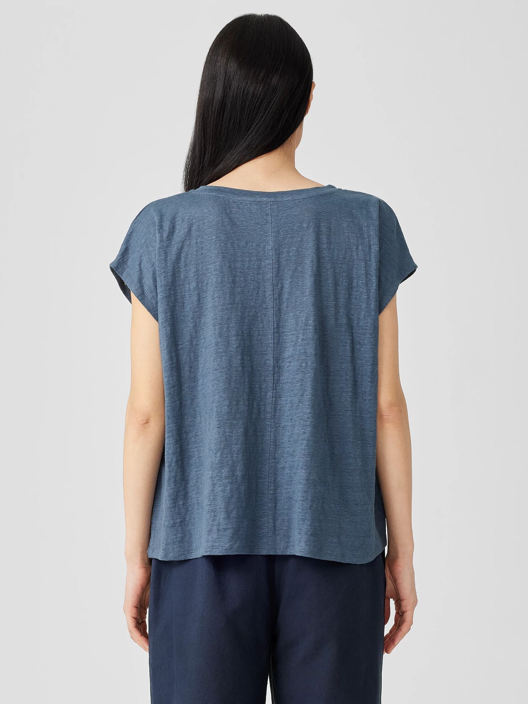 Organic Linen Jersey V-Neck Tee