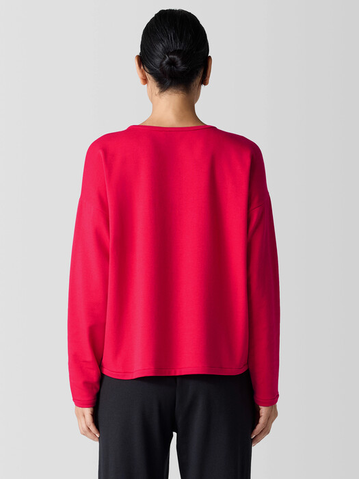 Cozy Brushed Terry Hug Round Neck Box-Top