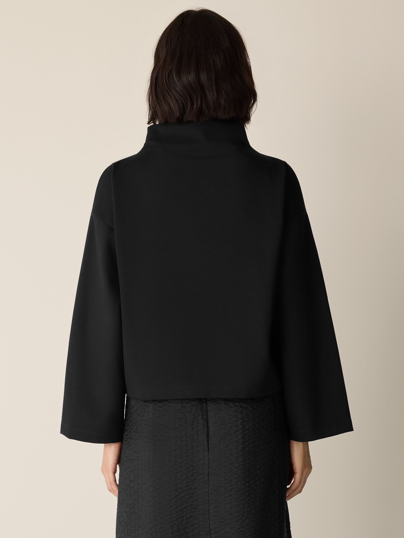 Lightweight Ponte Funnel Neck Top