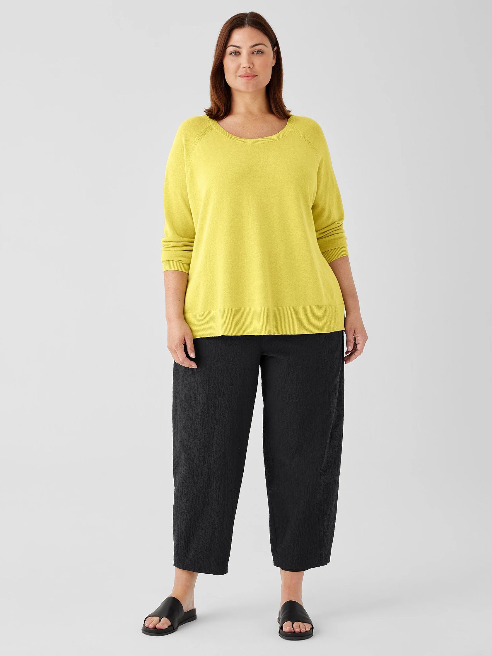 Organic Linen Cotton Raglan-Sleeve Top