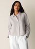 Striped Linen Nylon Sheen Classic Collar Jacket