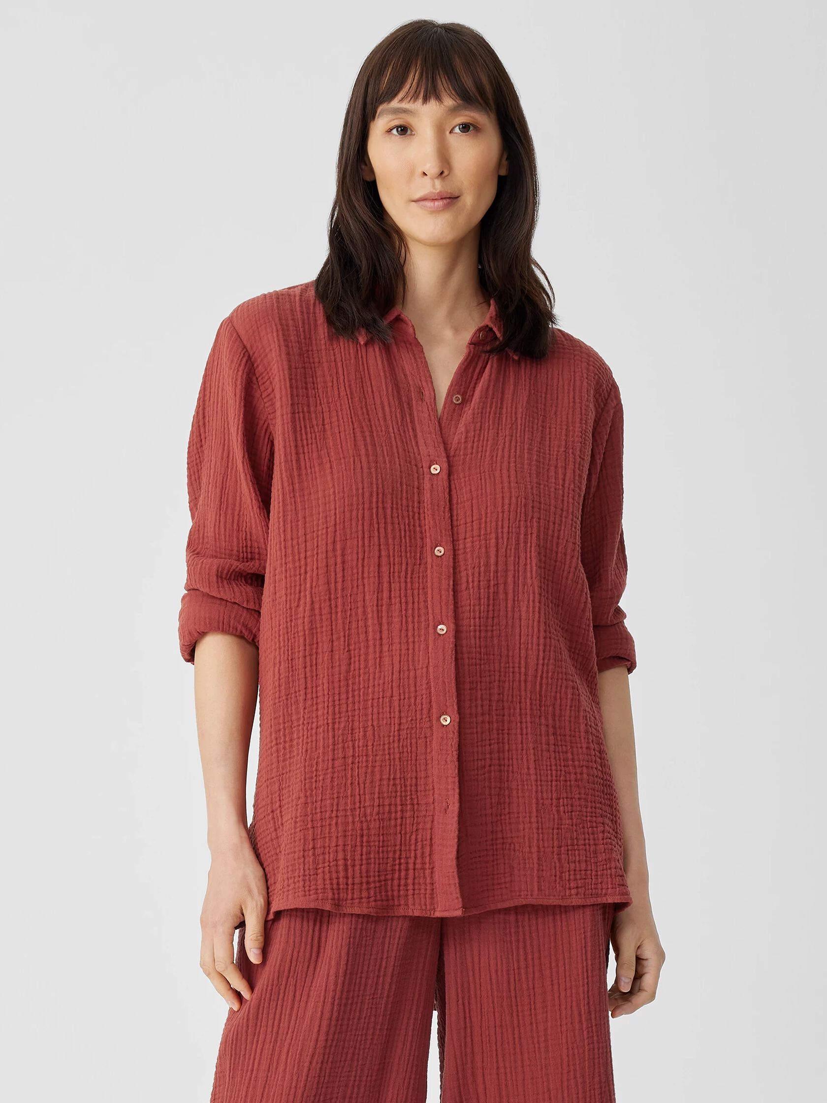 Organic Cotton Gauze Classic Collar Shirt