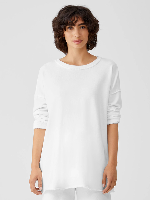 Lightweight Organic Cotton Terry Crew Neck Top