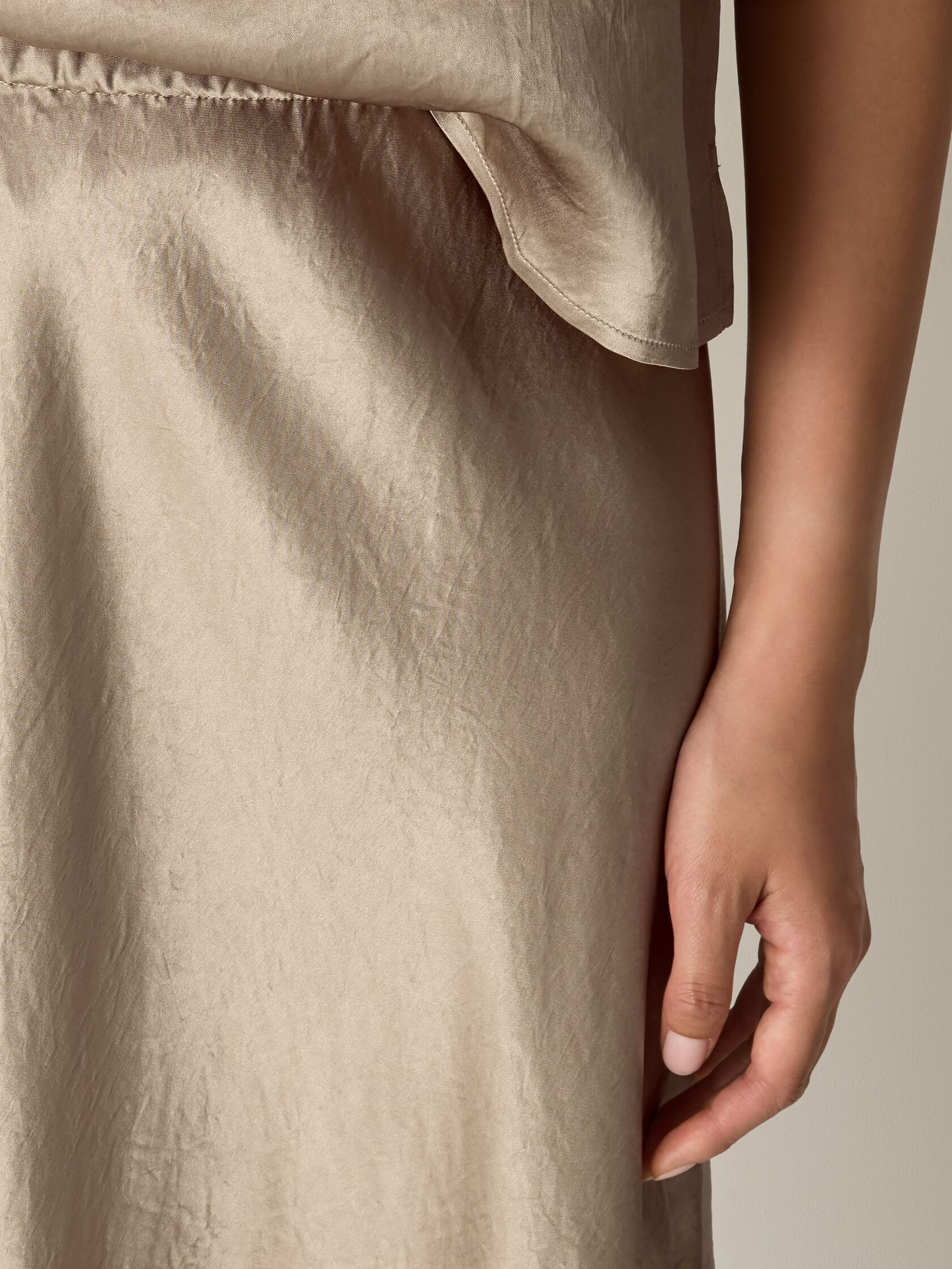 Textured Satin Slip Skirt