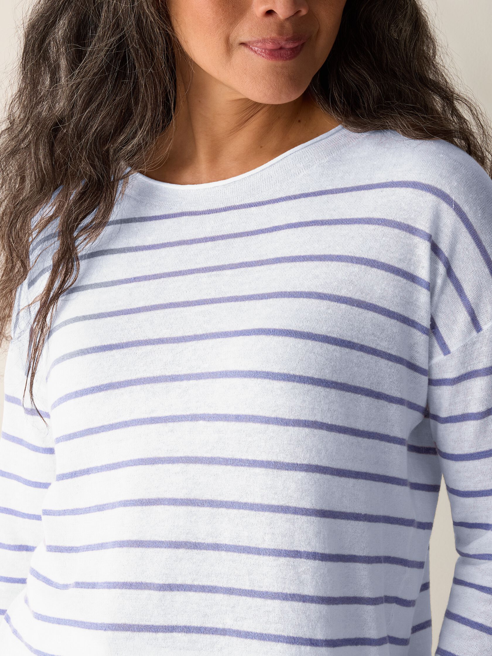 Organic Linen Cotton Jewel Neck Top