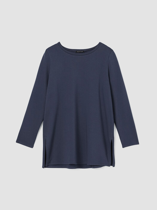 Cozy Brushed Terry Jewel Neck Top