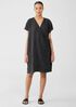 Puckered Organic Linen Wrap Dress